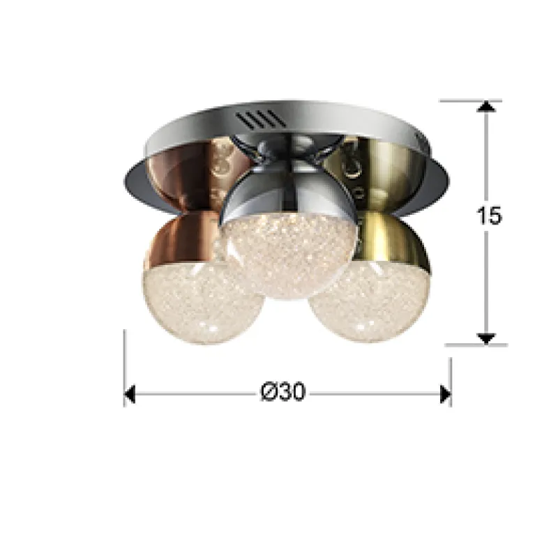Lustra Plafon SPHERE Schuller Led, Crom|Alama|Cupru 794025 Spania
