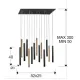Suspensie VARAS Schuller Led, Auriu|Negru Mat 373425GD Spania