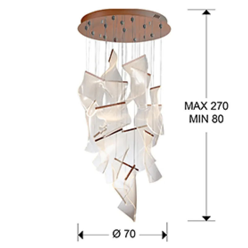 Suspensie VELOS Schuller Led, Auriu Rose 608428 Spania