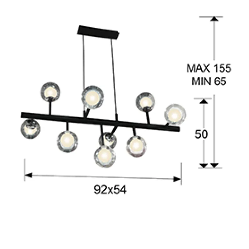 Suspensie ALTAIS Schuller G9, Negru Mat 345509 Spania
