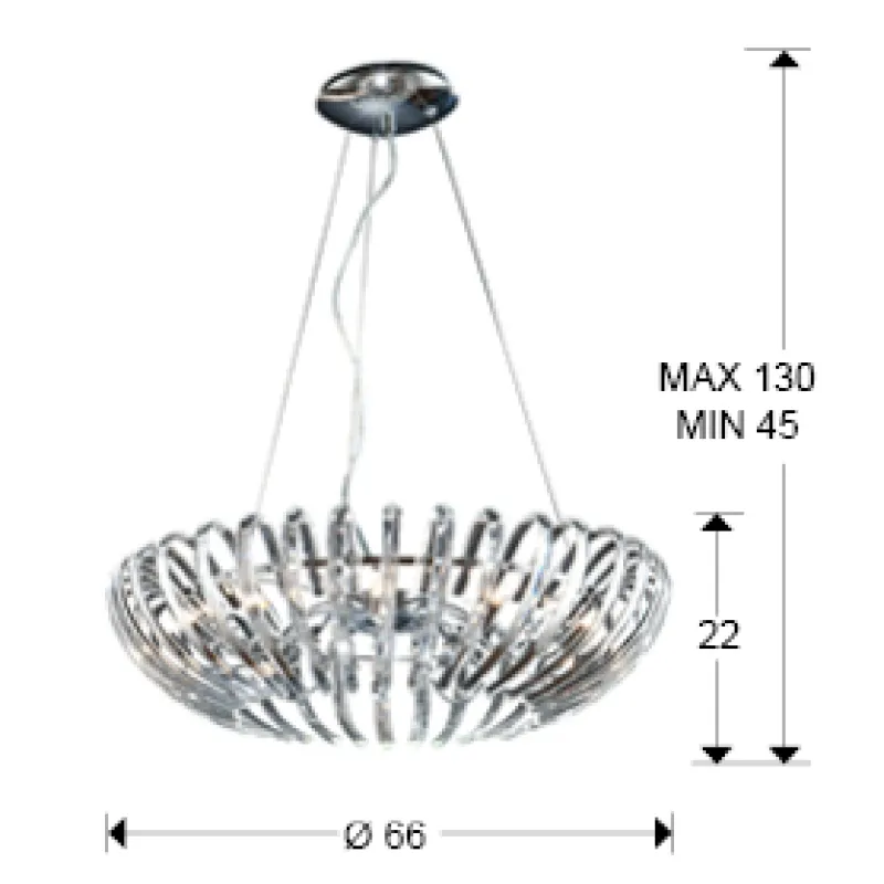 Suspensie ARIADNA Schuller G9, Crom 876113 Spania