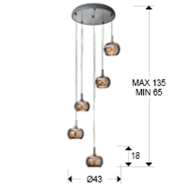 Candelabru ARIAN Schuller G9, Crom 193364D Spania