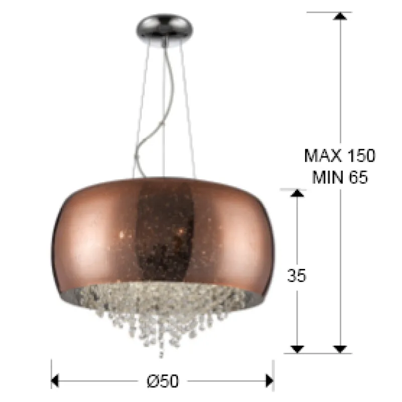 Suspensie CAELUM Schuller G9, Crom 618859 Spania