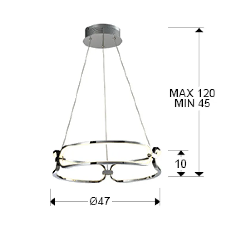 Suspensie COLETTE Schuller Led, Crom 786645 Spania