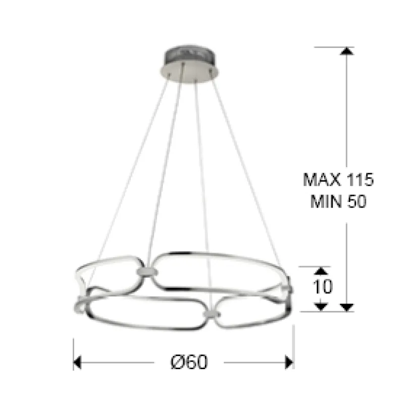Suspensie COLETTE Schuller Led, Crom 786831 Spania