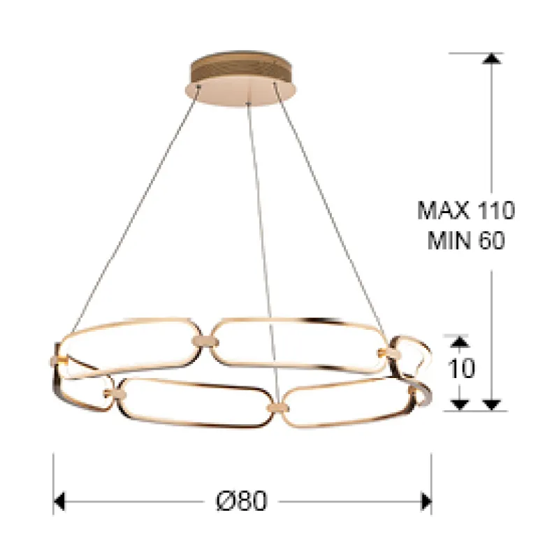 Suspensie COLETTE Schuller Led, Auriu Rose 786966 Spania