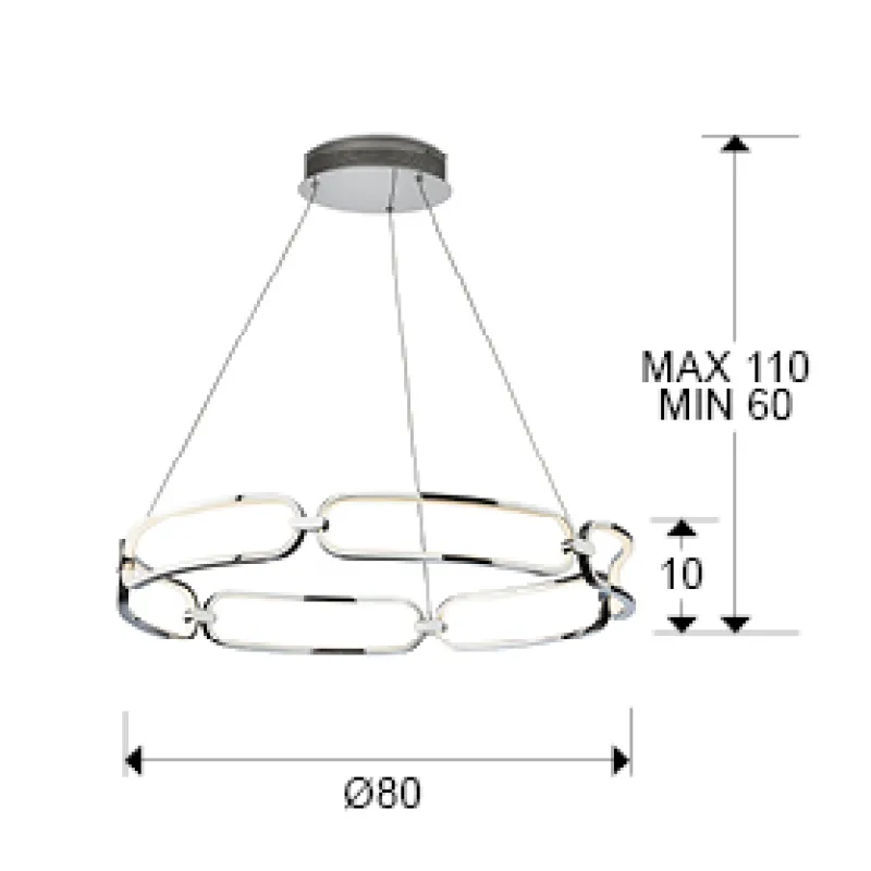 Suspensie COLETTE Schuller Led, Crom 786973 Spania