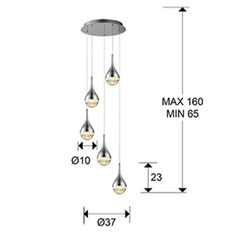 Suspensie ELIE Schuller Led, Crom 773572 Spania
