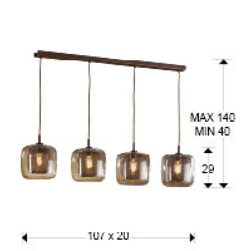 Suspensie FOX Schuller E27, Ciocolatiu 653422 Spania
