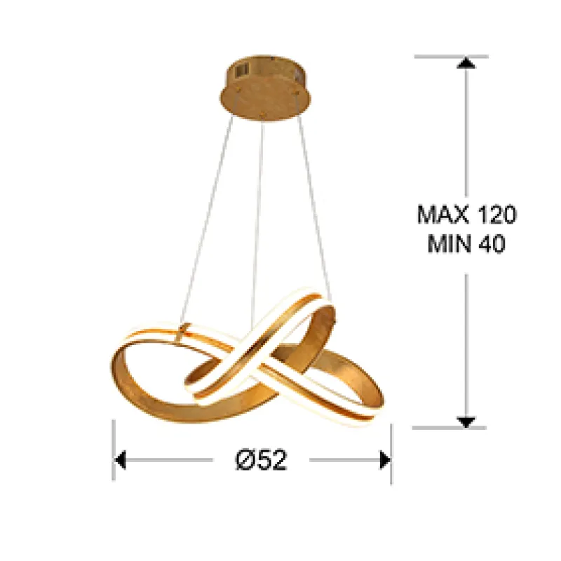 Suspensie LAZAS Schuller Led, Auriu 486705 Spania