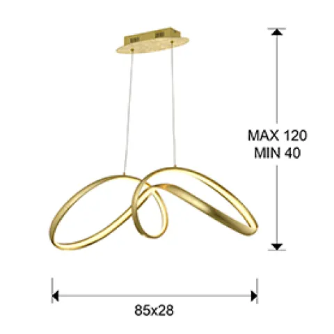 Suspensie LIA Schuller Led, Auriu 328326 Spania