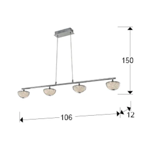 Suspensie LUA Schuller Led, Crom 726281 Spania