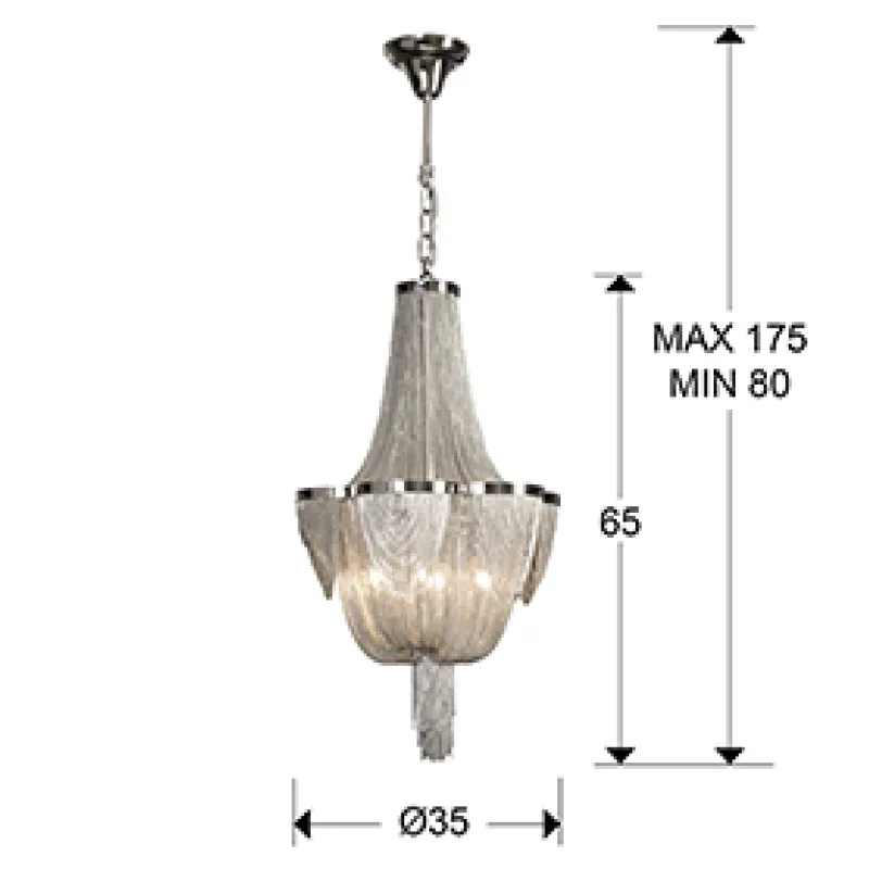 Candelabru MINERVA Schuller G9, Crom|Nichel 872611 Spania