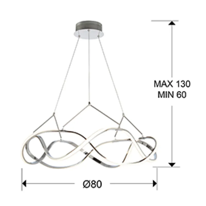 Suspensie MOLLY Schuller Led, Crom 763950 Spania