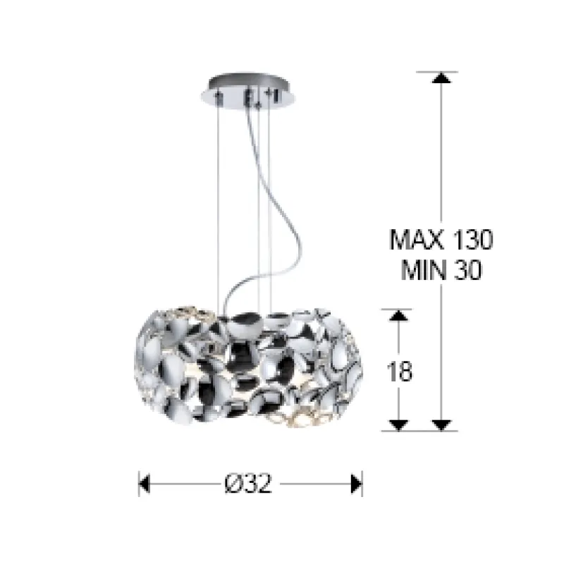Suspensie NARISA Schuller G9, Crom 266172 Spania