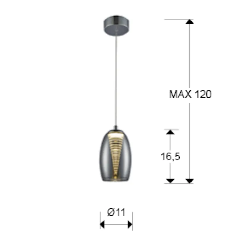 Pendul NEBULA Schuller Led, Crom 584102 Spania