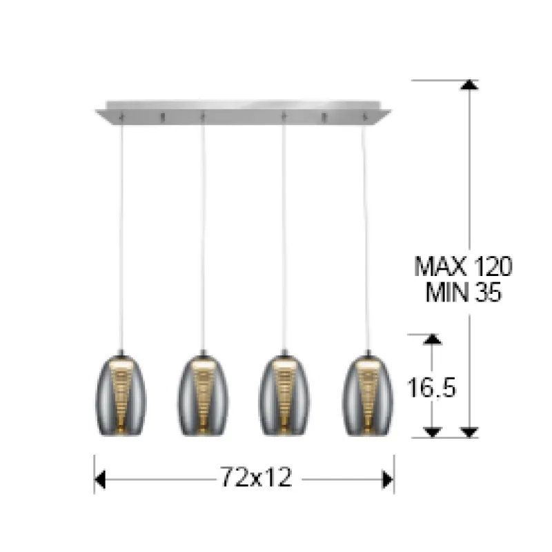 Suspensie NEBULA Schuller Led, Crom 584214 Spania