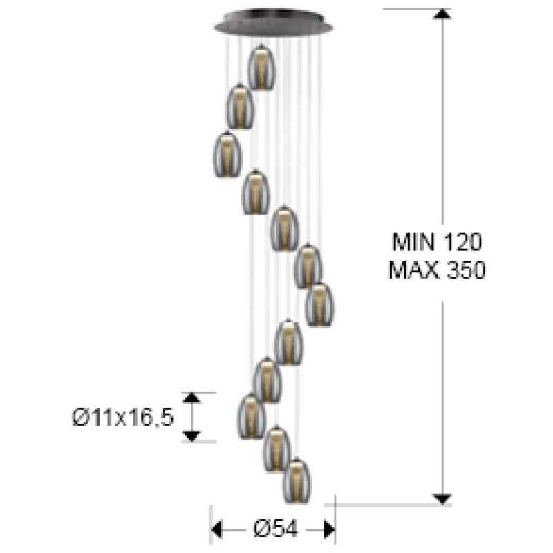 Candelabru NEBULA Schuller Led, Crom 584541 Spania