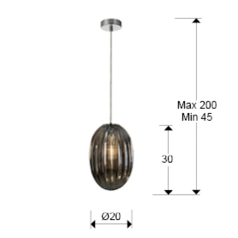 Pendul OVILA Schuller E27, Crom 752176 Spania