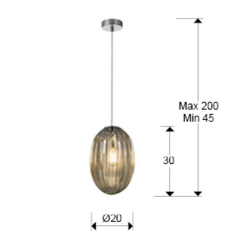 Pendul OVILA Schuller E27, Crom 752183 Spania