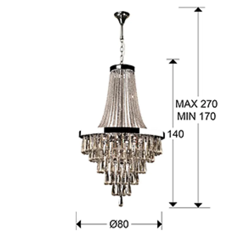 Candelabru PALACE Schuller G9, Crom 810637 Spania
