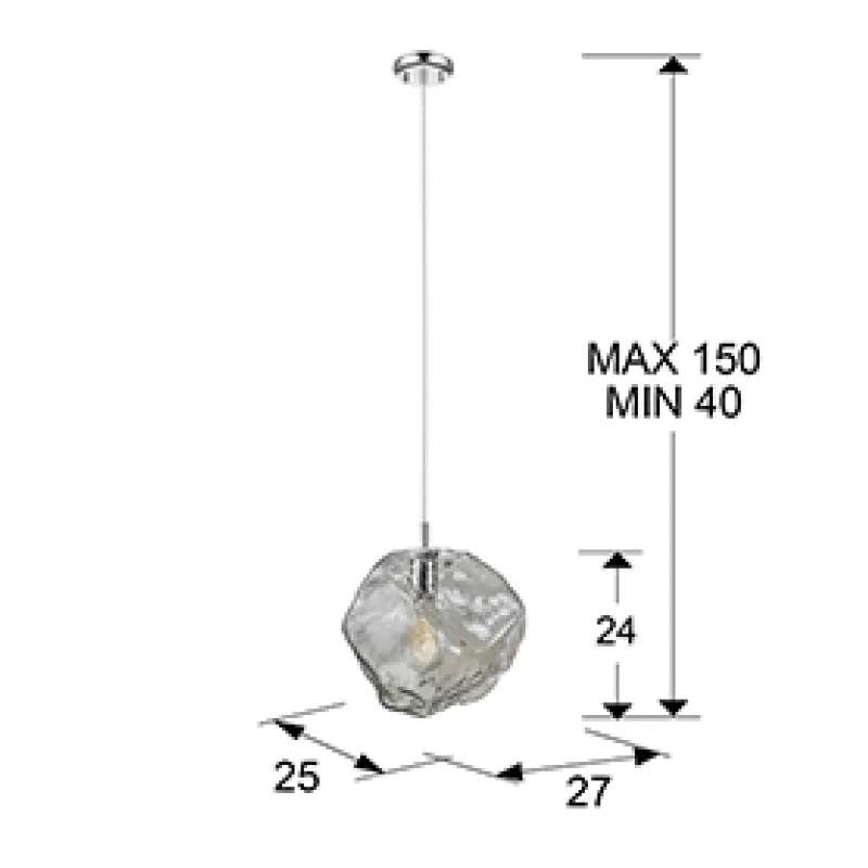 Pendul PETRA Schuller E27, Crom 213111 Spania