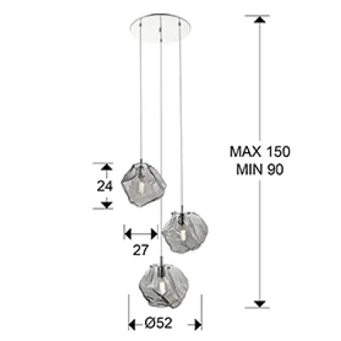 Suspensie PETRA Schuller E27, Crom 213301 Spania