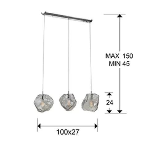 Suspensie PETRA Schuller E27, Crom 213455 Spania