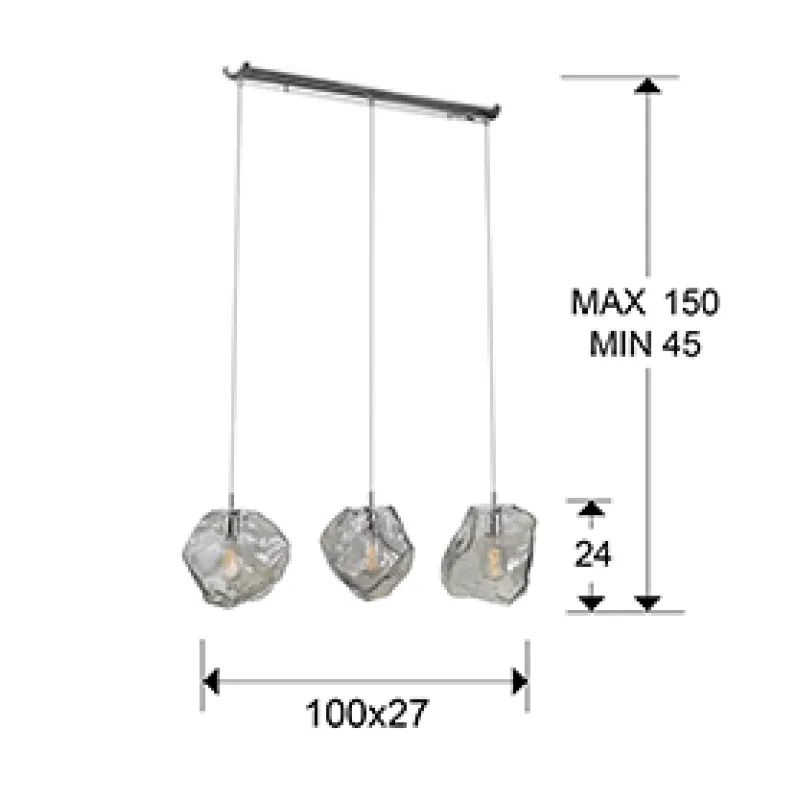 Suspensie PETRA Schuller E27, Crom 213455 Spania