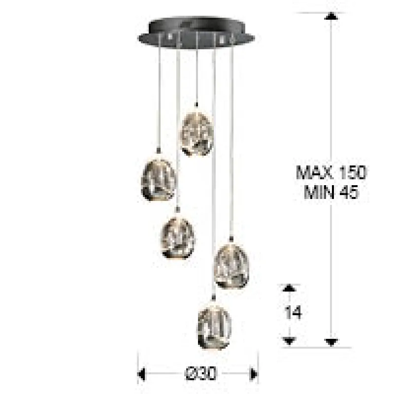 Suspensie ROCIO Schuller Led, Crom 783517D Spania