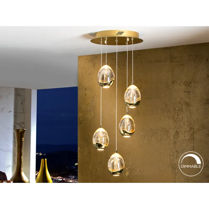 Suspensie ROCIO Schuller Led, Auriu 783529 Spania