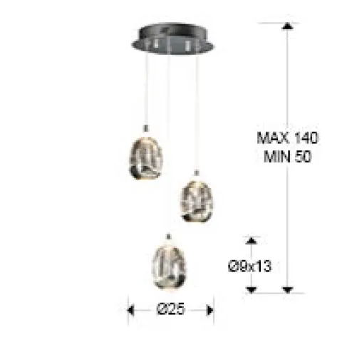 Suspensie ROCIO Schuller Led, Crom 783753 Spania