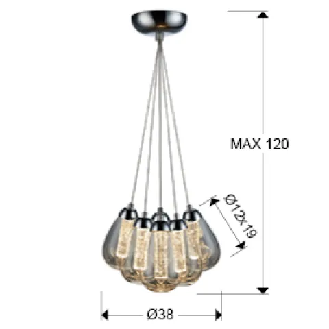 Suspensie TACCIA Schuller Led, Crom 394647 Spania