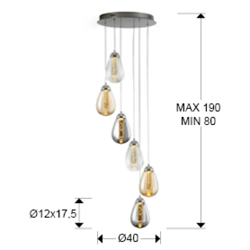 Suspensie TACCIA Schuller Led, Crom 394834 Spania