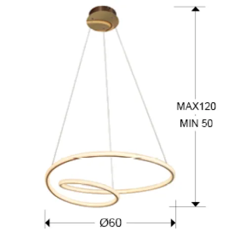 Suspensie TUBE Schuller Led, Auriu 138611 Spania