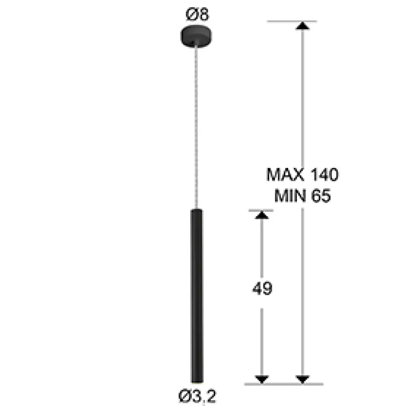 Pendul Tehnic VARAS Schuller Led, Negru Mat 373067 Spania