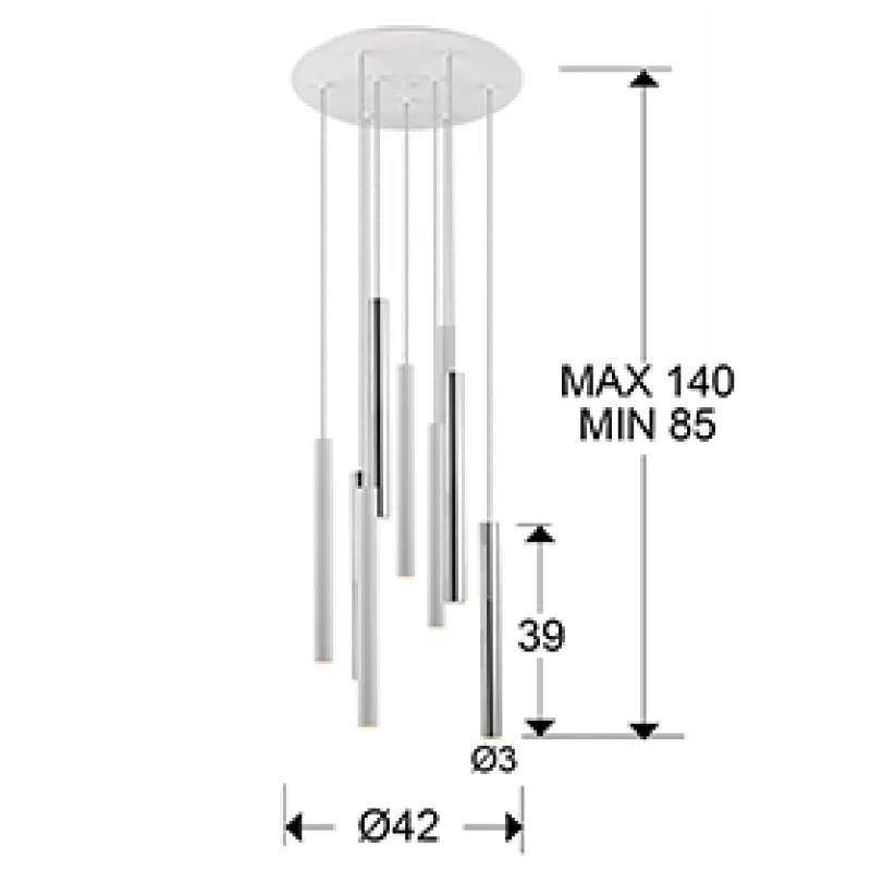 Suspensie VARAS Schuller Led, Crom|Alb Mat 373261 Spania