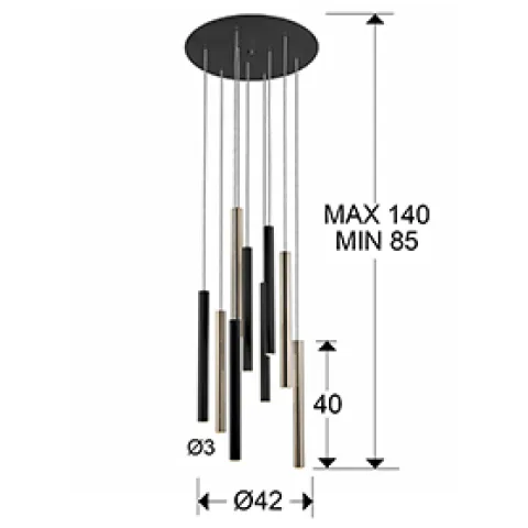 Suspensie VARAS Schuller Led, Auriu|Alb Mat 373272D Spania