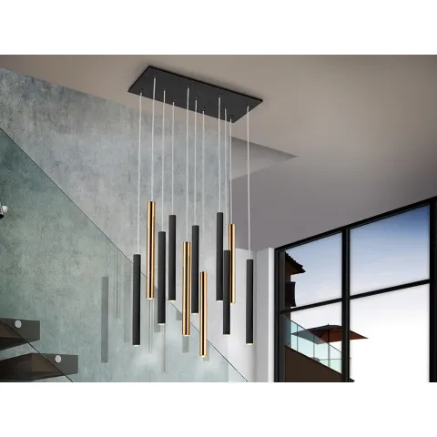 Suspensie VARAS Schuller Led, Auriu|Alb Mat 373357D Spania