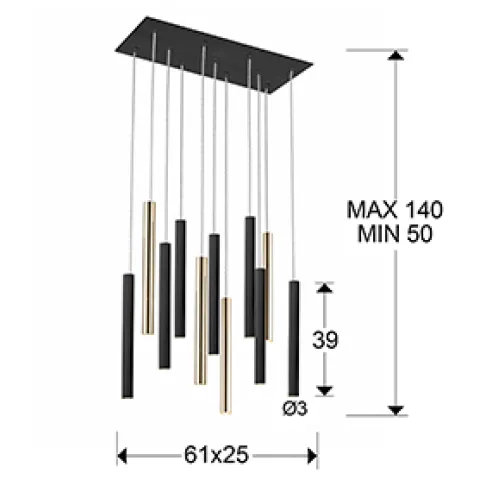 Suspensie VARAS Schuller Led, Auriu|Alb Mat 373357D Spania