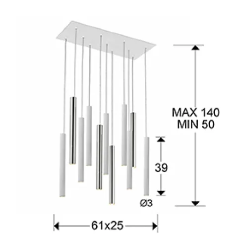 Suspensie VARAS Schuller Led, Crom|Alb Mat 373378 Spania