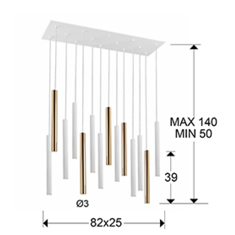 Suspensie VARAS Schuller Led, Auriu Stralucitor|Alb Mat 373437D Spania