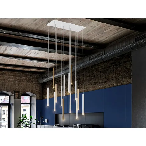 Suspensie VARAS Schuller Led, Auriu Stralucitor|Alb Mat 373437G Spania