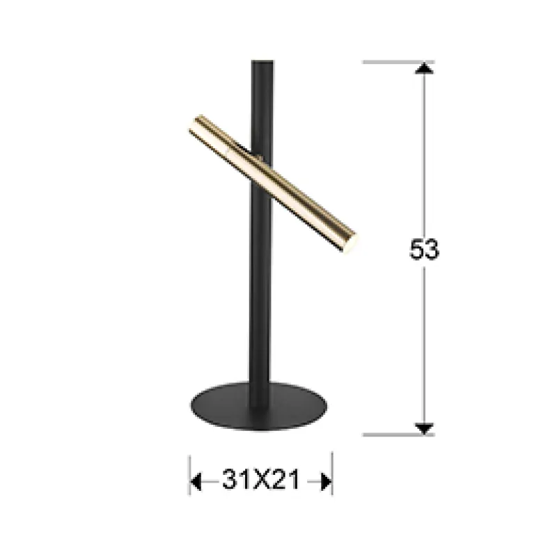 Veioza VARAS Schuller Led, Negru Mat|Auriu 373579 Spania