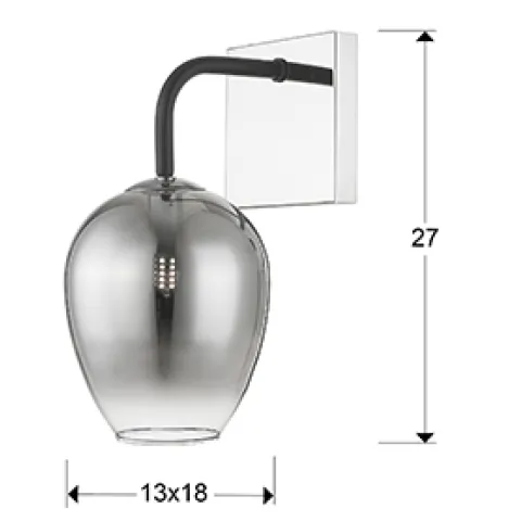 Aplica IZAR Schuller G9, Negru Mat|Crom 345462 Spania