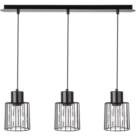 Suspensie Luto Kwadrat 3 Zwis Czarny, E27, Negru, 31134, Sigma Polonia