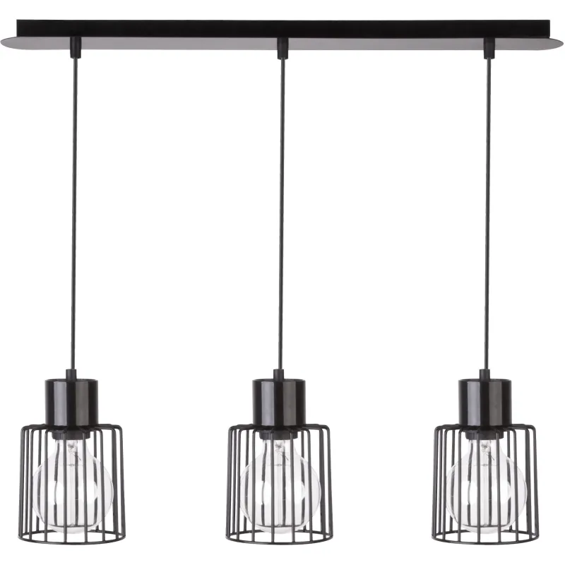 Suspensie Luto Kwadrat 3 Zwis Czarny, E27, Negru, 31134, Sigma Polonia