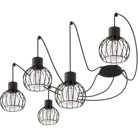 Suspensie Luto Koło 5 Czarny Mat, E27, Negru, 31152, Sigma Polonia