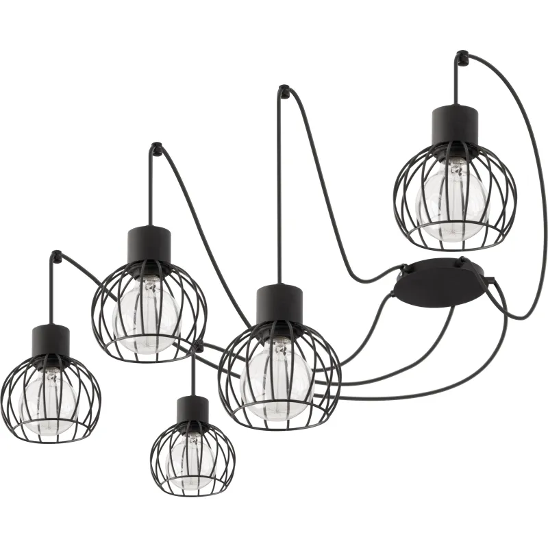 Suspensie Luto Koło 5 Czarny Mat, E27, Negru, 31152, Sigma Polonia