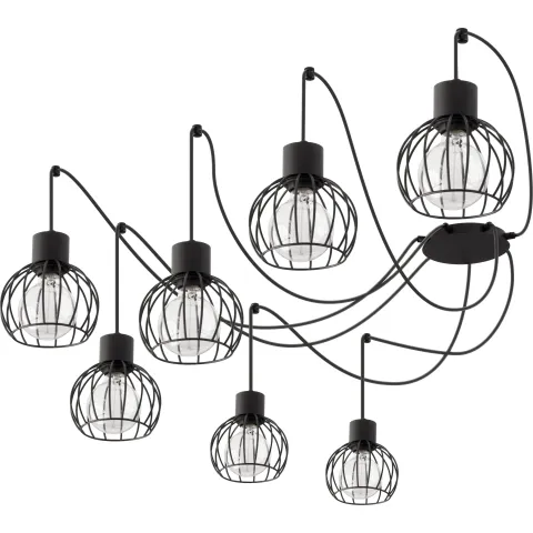 Suspensie Luto Koło 7 Czarny Mat, E27, Negru, 31153, Sigma Polonia